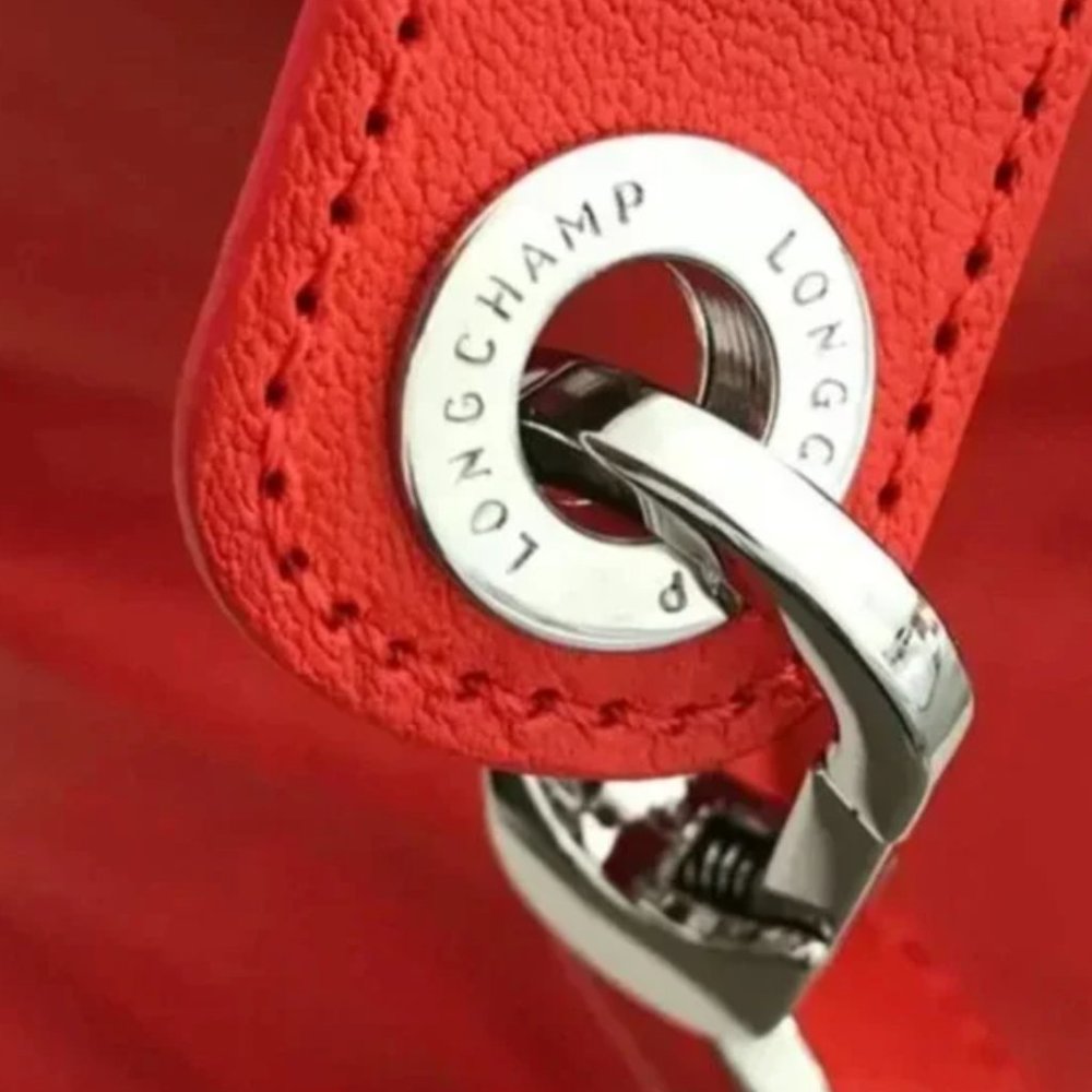 NWOT Longchamp Le Pliage Cuir Leather Bag New Large Red - Picture 6 of 11